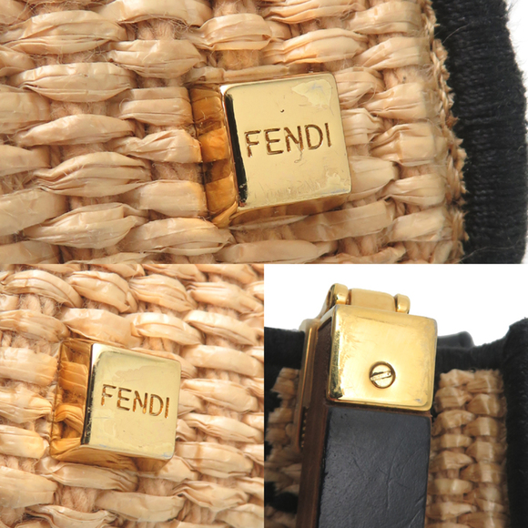 Fendi Sunshine Shopper Mini Women's Shoulder Bag 8BS051 Raffia Beige - Picture 10 of 10